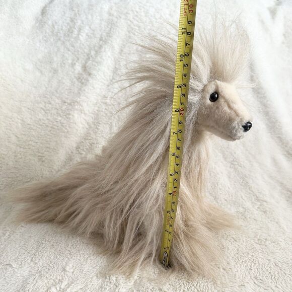 Aurora Purely Luxe Afghan Hound Dog Plush 10" Beige Tan Stuffed Animal Realistic - Picture 7 of 7